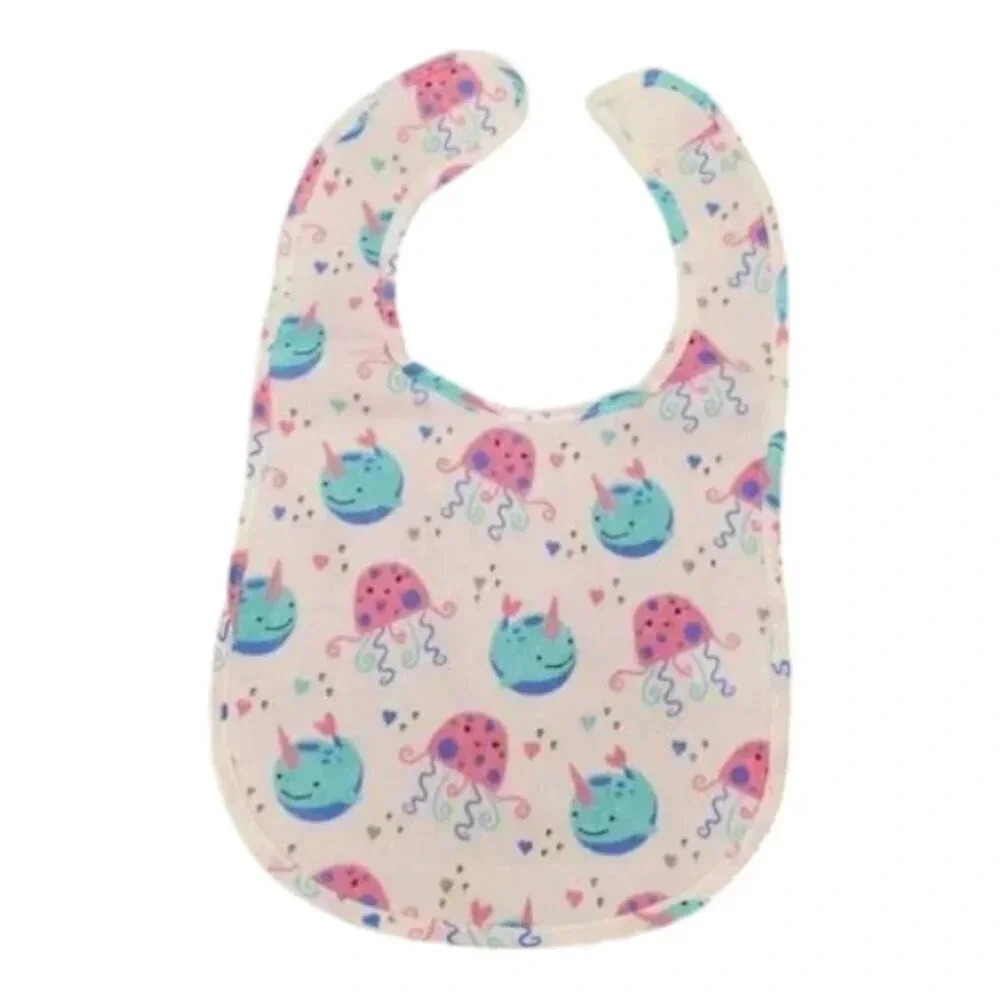 Jellyfish 5 pack Waterproof Bib Set Baby Girl Gift Set Essentials For Feeding - Picture 4 of 7